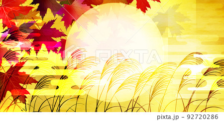 お月見 十五夜 紅葉 背景 お月見 十五夜 紅葉 背景 92720286