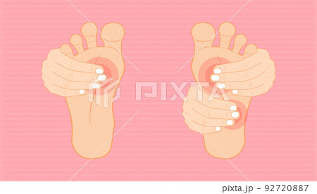 the two hand massage the foot for good healthy, relax, stress relief. vector illustration eps10 92720887
