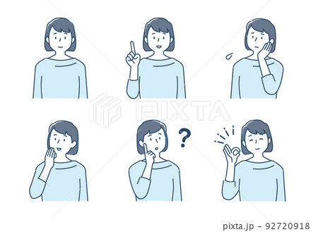 女性のポーズセット 92720918