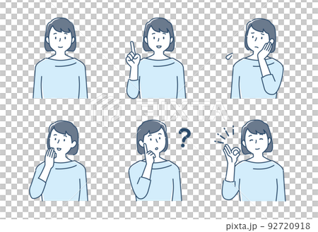 女性のポーズセット 92720918