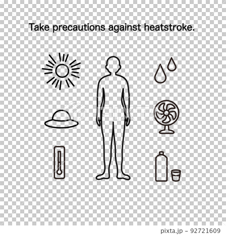 中暑預防圖標 92721609