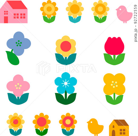 春 花 アイコン 絵文字 記号 マーク おしゃれ かわいい レトロ シンプル イラスト素材セットのイラスト素材 春 花 アイコン 絵文字 記号 マーク おしゃれ かわいい レトロ シンプル イラスト素材セットのイラスト素材