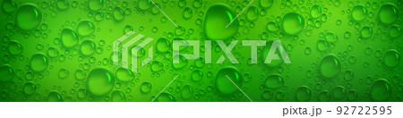Condensation water drops on green background, rain 92722595