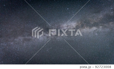 Dark night sky full of stars with milky way detail, wide shot, Slovakia, Europe 92723008