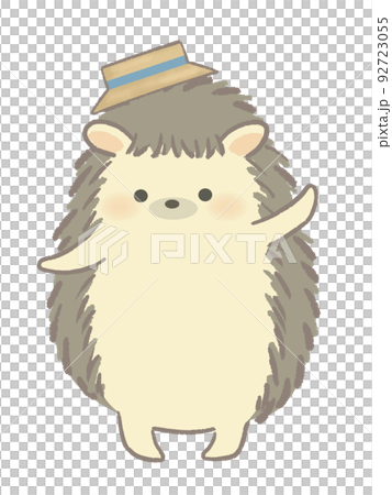 一隻手向上站立的刺猬的插圖 92723055