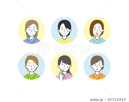 着物女性アイコン(困り顔) 92723454