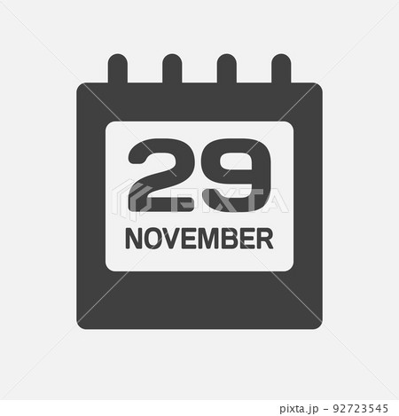 Icon day date 29 November, template calendar page 92723545