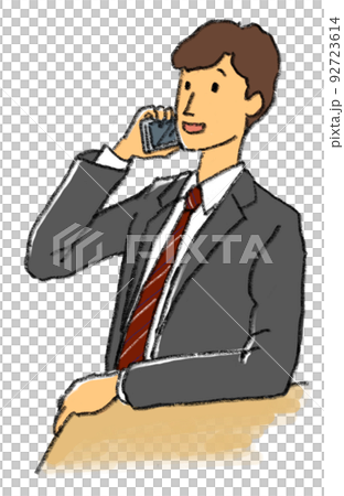 商人談話在智能手機 商人談話在智能手機 92723614