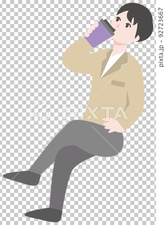 休憩をする人物のビジネスイラスト 休憩をする人物のビジネスイラスト 92723667