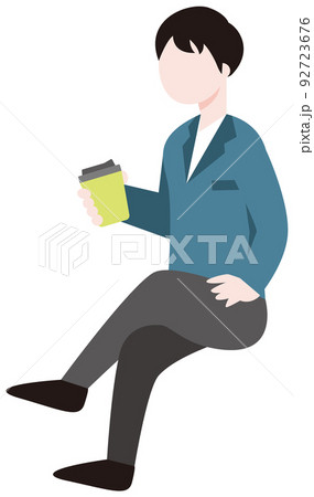 休憩をする人物のビジネスイラスト 休憩をする人物のビジネスイラスト 92723676