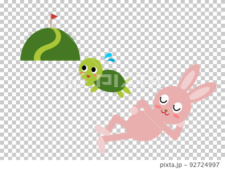 Rabbit and turtle illustration: Break Rabbit and turtle illustration: Break 92724997