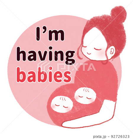 英語のマタニティマーク　私は妊娠しています 92726323