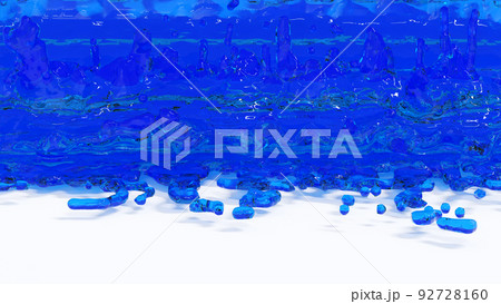Blue water flowing background, advertising product promotion, 3D rendering. 92728160