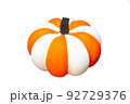 Pumpkin for halloween on a white background. isolated. White and orange stripes. 92729376