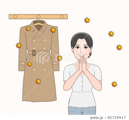 スギ花粉と女性 スギ花粉と女性 92729417