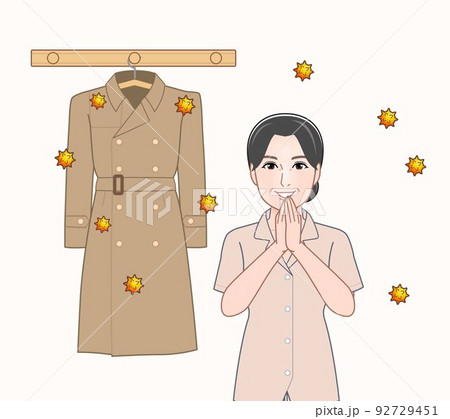 スギ花粉と女性 92729451