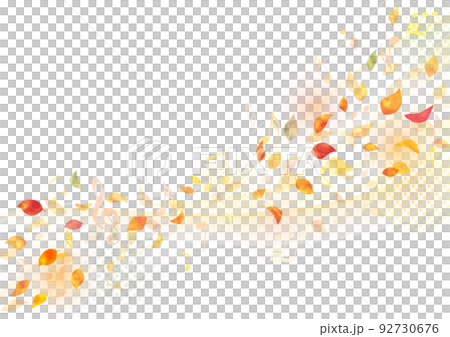 手描き、水彩、秋の音符フレームデザイン 手描き、水彩、秋の音符フレームデザイン 92730676