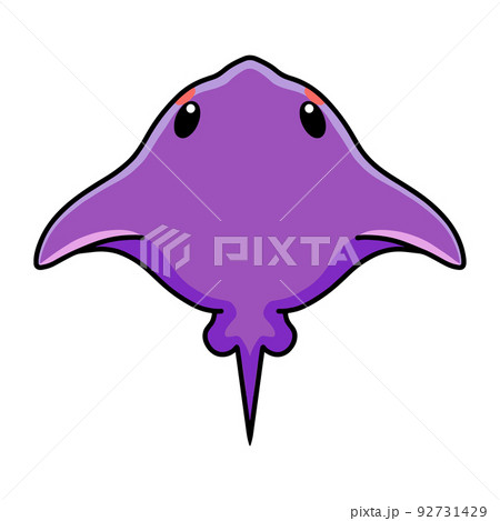 Cute little purple stingray cartoon 92731429