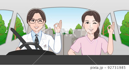 仕事で営業に出かける男性と女性 仕事で営業に出かける男性と女性 92731985