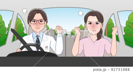 仕事で営業に出かける男性と女性 92731988