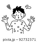 サル痘　男性　イラスト　白黒 92732371