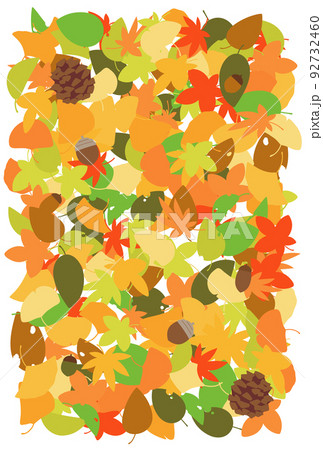 背景イラスト_一面の落ち葉 92732460
