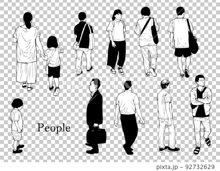 通行人、街の人々のイラスト素材 [92732629] - PIXTA