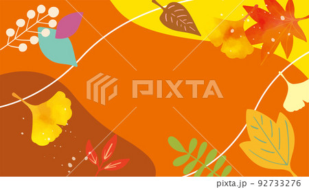 秋の紅葉　色々な葉　背景イラスト 92733276