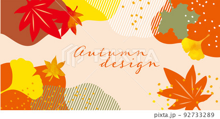秋の紅葉 色々な葉 背景イラスト 秋の紅葉 色々な葉 背景イラスト 92733289