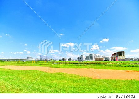 多摩川原橋／多摩川を下流／川崎市側より望む(東京都調布市)【2022.7】 92733402