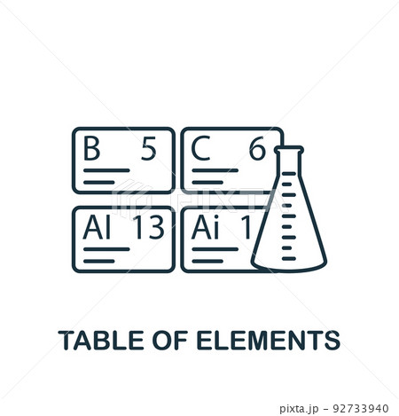 Table Of Elements icon. Monochrome simple Bioengineering icon for templates, web design and infographics Table Of Elements icon. Monochrome simple Bioengineering icon for templates, web design and infographics 92733940