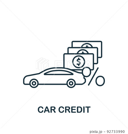 Car Credit icon. Monochrome simple Banking icon for templates, web design and infographics 92733990