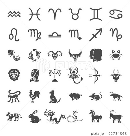 Zodiac Horoscope Solid Web Icons Zodiac Horoscope Solid Web Icons 92734348
