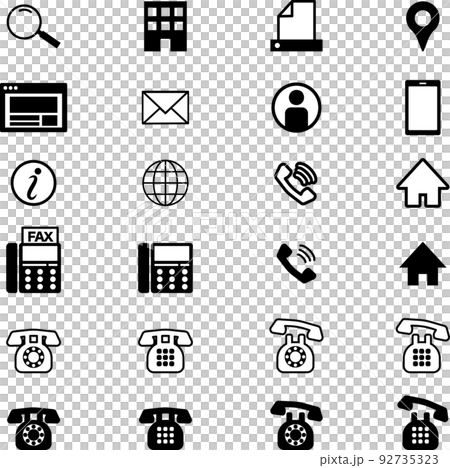 コンタクト　電話　シンプルイラストセット 92735323