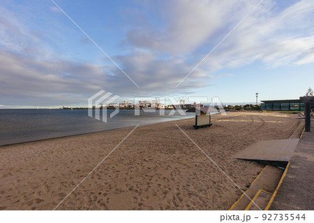 Westport Reserve Beach at Sunset in Melbourne Australia 92735544