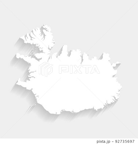 Simple white Iceland map on gray background, vector, illustration, eps 10 file 92735697
