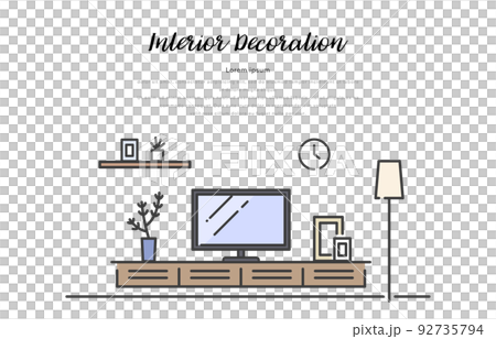ベクターイラスト素材：室内のインテリアデザイン 92735794