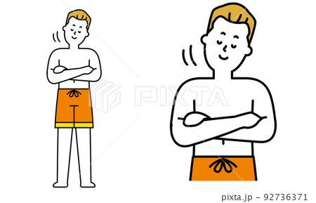 水着の男性のイラスト素材。 水着の男性のイラスト素材。 92736371