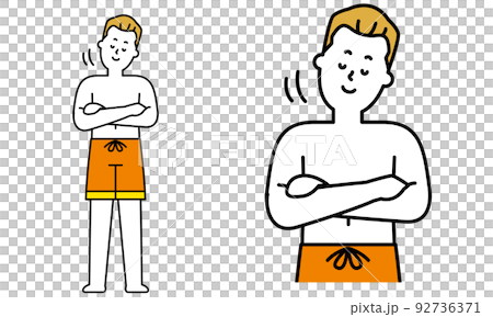 水着の男性のイラスト素材。 水着の男性のイラスト素材。 92736371