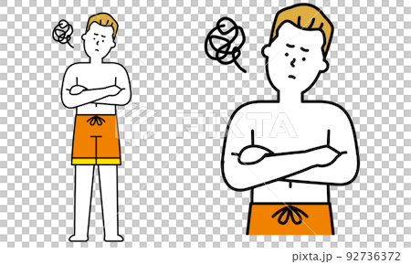 水着の男性のイラスト素材。 水着の男性のイラスト素材。 92736372