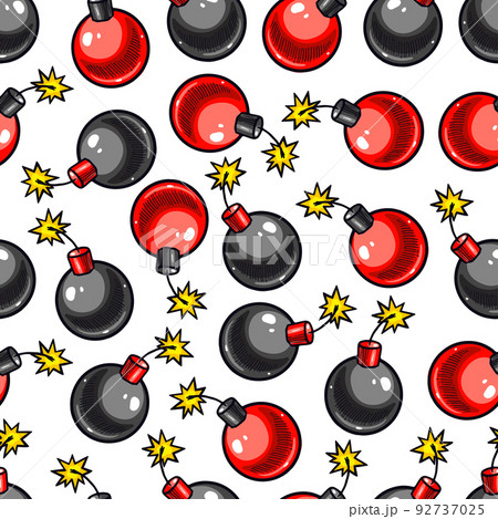 seamless sketch bombs 92737025