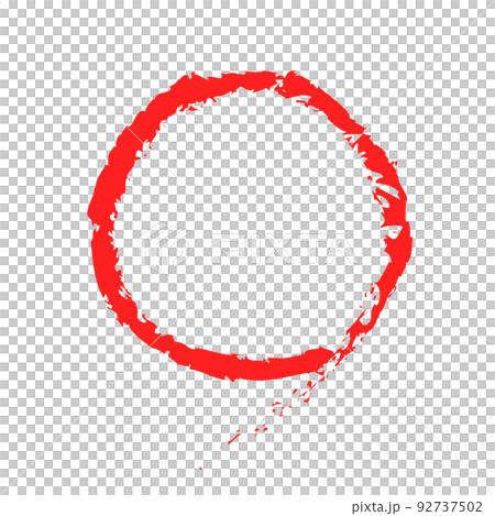 手寫風格紅色圓圈。 92737502