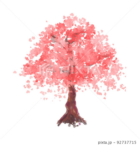 紅葉の木赤　イラスト 92737715