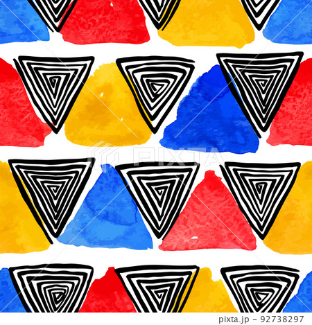 watercolor and black spiral triangles watercolor and black spiral triangles 92738297