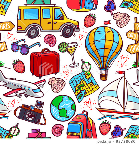 seamless travel icons 92738630