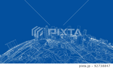 3d city sphere. Vector rendering of 3d 3d city sphere. Vector rendering of 3d 92738847