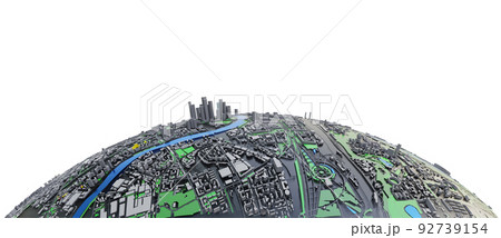City on small planet. Architecture concept 92739154