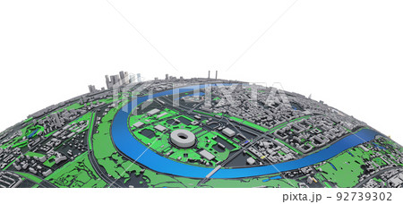 City on small planet. Architecture concept 92739302