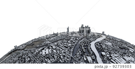 City on small planet. Architecture concept 92739303