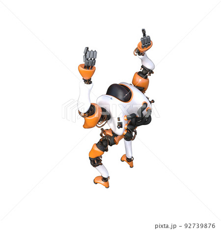 Cartoon character roboter isolated on white background. Character for collages, Clipart, photobashing. 3d rendering illustration. Cartoon character roboter isolated on white background. Character for collages, Clipart, photobashing. 3d rendering illustration. 92739876